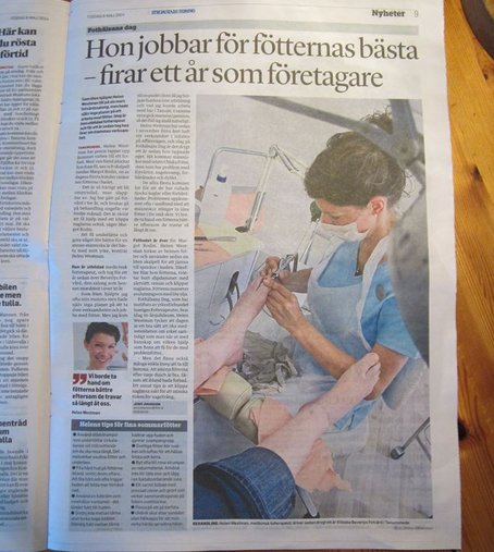 Ur Strömstad-tidningen Fothälsodagen 6 maj 2014